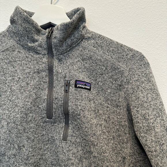 Patagonia Better Sweater Stonewash gray quarter zip collared sweater kids XXL - Picture 4 of 5